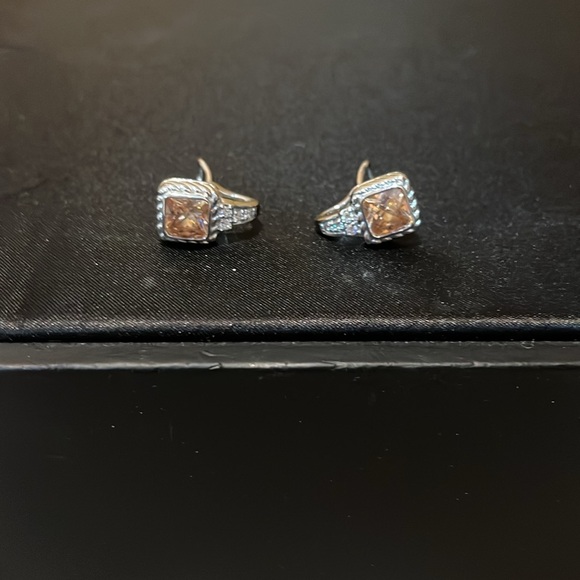 Beautiful .925 Rhinestone/Amber Earrings - Picture 7 of 9